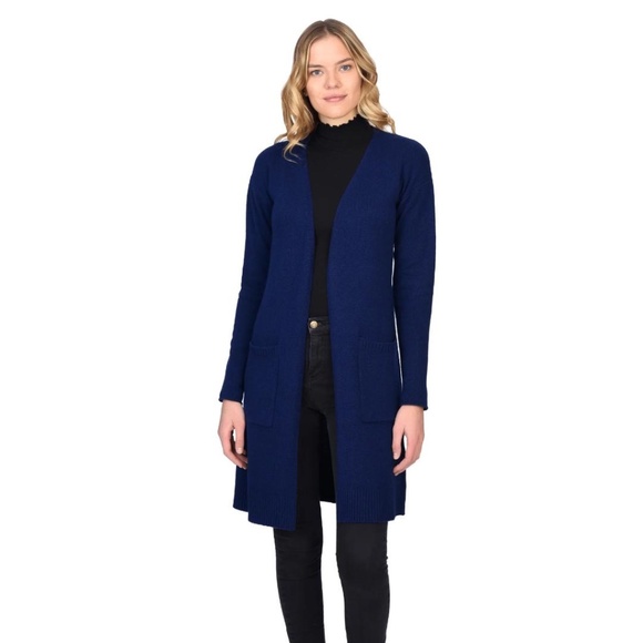 State Cashmere Open Front Long Cardigan with Pockets - Picture 12 of 12